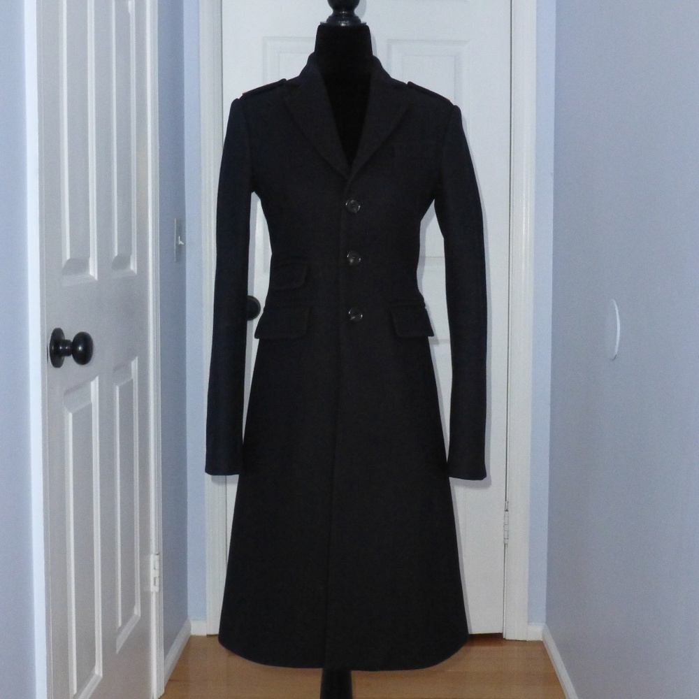 DSQUARED2 Tailored Wool Coat Size 38 Dark Navy